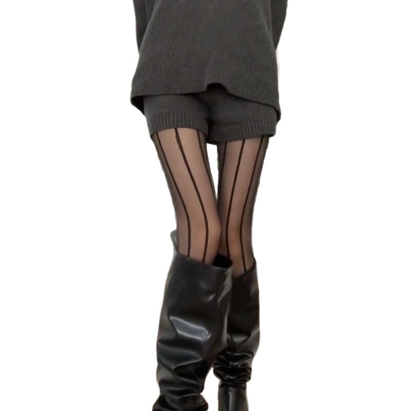 Conyet Matte vertikālās svītras zeķubikses, ultra-plānas 15D neilons, svītru raksts, ķermeņa formas veidošana, anti-sniegšana