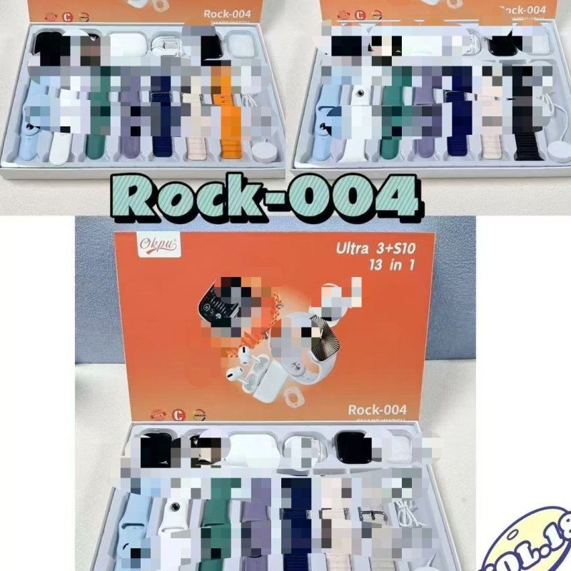 Set pametnog sata R0CK001-004 s ULTRA3 i S10 dvostrukim slušalicama, AMOLED zaslon, kućište od aluminijske legure, praćenje otkucaja, bežično punjenje