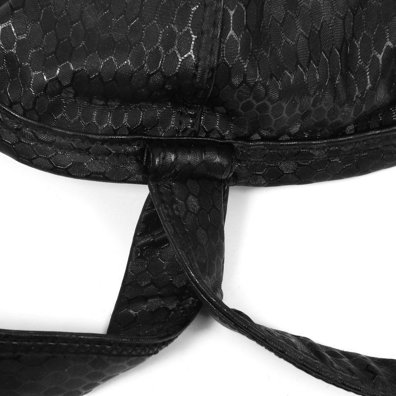 Мъжки T-прашки бельо, дишаща изкуствена кожа, ниска талия, U-образна торбичка