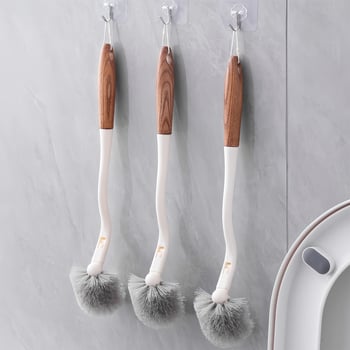 S-образна четка за тоалетна с дълга дръжка, 360° безшевно почистване за баня