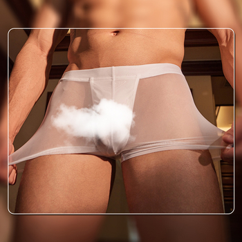 Temptation of desire Vyrų apatiniai su U formos kišene, odai draugiški, kvėpuojantys, ultra ploni, audinys 4D milk silk nylon