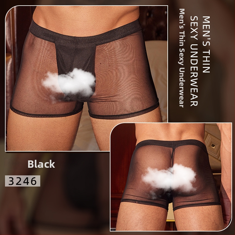 Temptation of desire Vyrų apatiniai su U formos kišene, odai draugiški, kvėpuojantys, ultra ploni, audinys 4D milk silk nylon