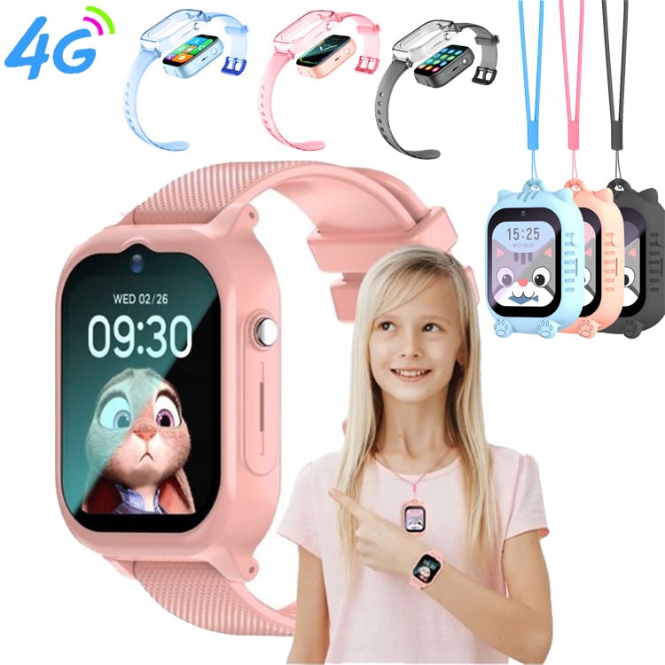 4G dječji pametni sat-telefon s GPS, vodootporan, IPS zaslon, magnetsko punjenje, silikon traka
