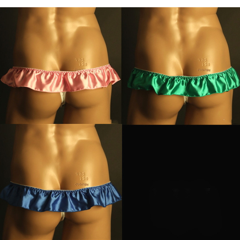 Muške satenske tangice (T-back); glavna tkanina 95% spandex; podstava 65% spandex; jednobojna