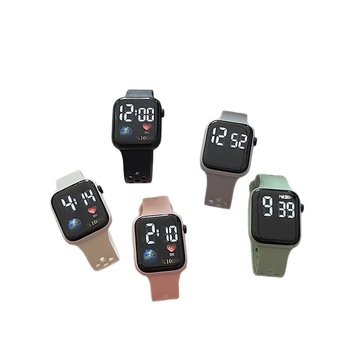 Moterų studentų skaitmeninis laikrodis – Instagram įkvėptas minimalistinis kvadratinis cifernikas, 42 mm skersmuo, 8 mm storis, plastikinis korpusas, elektroninė pavara