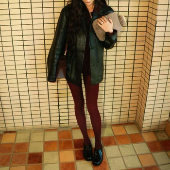 Καλσόν μαλλί 2025 αρχές φθινοπωριού, ύφανση υψηλής πυκνότητας 240 βελόνες, μακριά καλσόν με επίπεδη ύφανση, ανύψωση γλουτών, μεσαίο πάχος