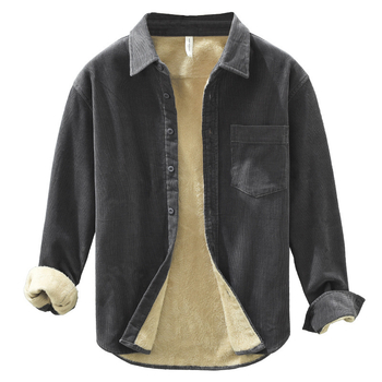 Muška košulja-jakna s dugim rukavima, pamuk, široka kroj, džep detalj, inspirirano japanskim retro cardigan stilom