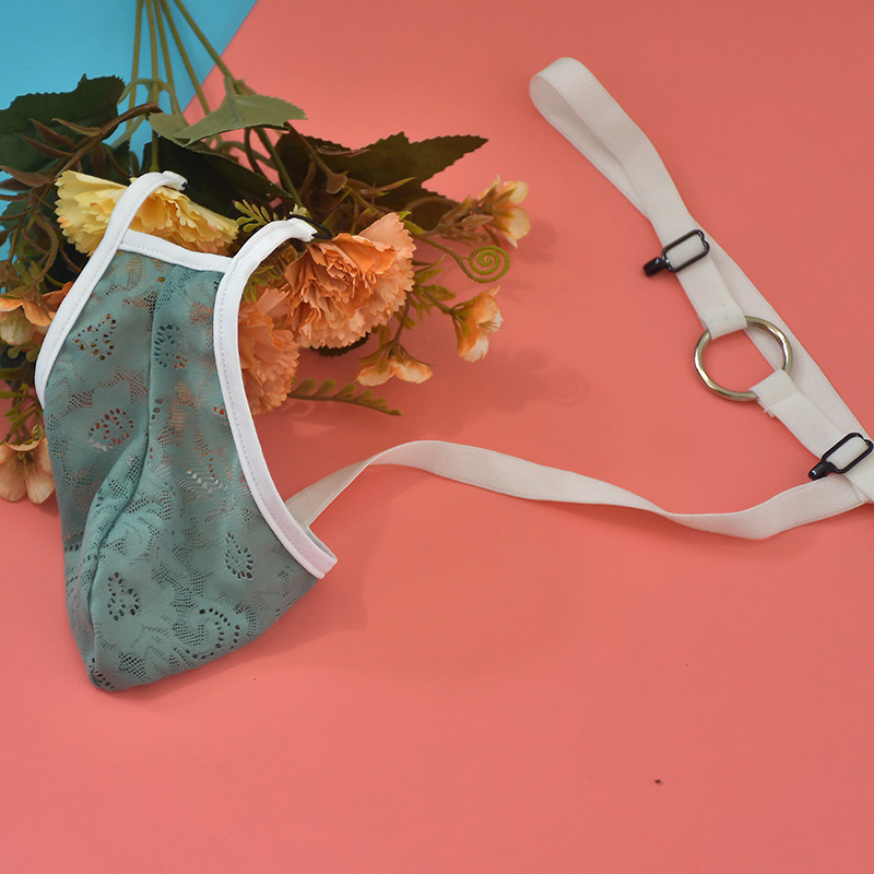 Unisex nėrinių thongas apatiniai, dalinai permatomi, poliesterio 97% audinys, įdėklas 97% poliesteris