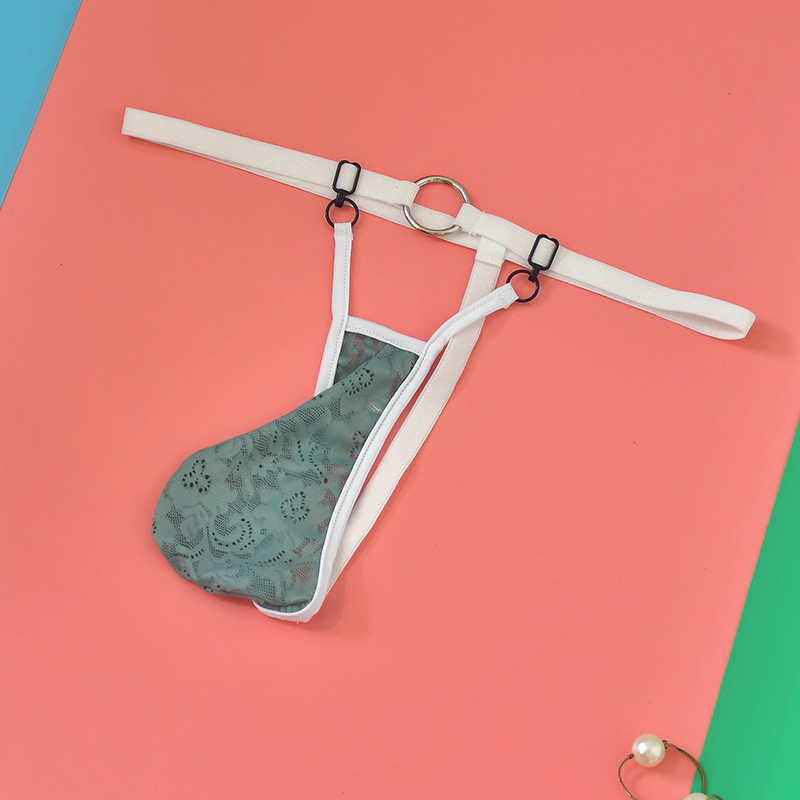 Unisex nėrinių thongas apatiniai, dalinai permatomi, poliesterio 97% audinys, įdėklas 97% poliesteris