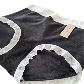 Moteriški bokseriai megztame audinyje su fliso viduje, vidurio juosta, vienalytė spalva, regeneruotos celulozės pluoštas, 100% medvilnė, šilta ir kvėpuojanti ruduo ir žiemai