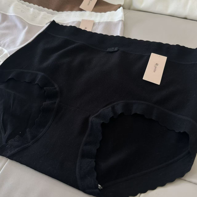 Moteriški bokseriai megztame audinyje su fliso viduje, vidurio juosta, vienalytė spalva, regeneruotos celulozės pluoštas, 100% medvilnė, šilta ir kvėpuojanti ruduo ir žiemai