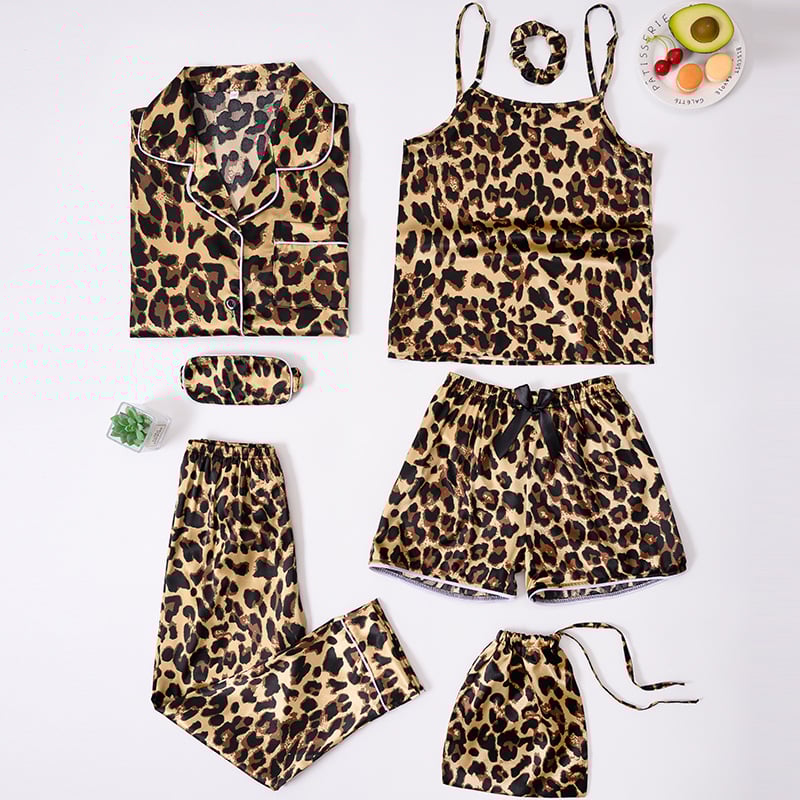 Septynių dalių vaikiškų pižamų komplektas iš imitacinio šilko su dryžių raštu, princesės stiliaus, poliesteris 90–95%, mergaitėms nuo 8 metų ir vyresnėms, ištisus metus