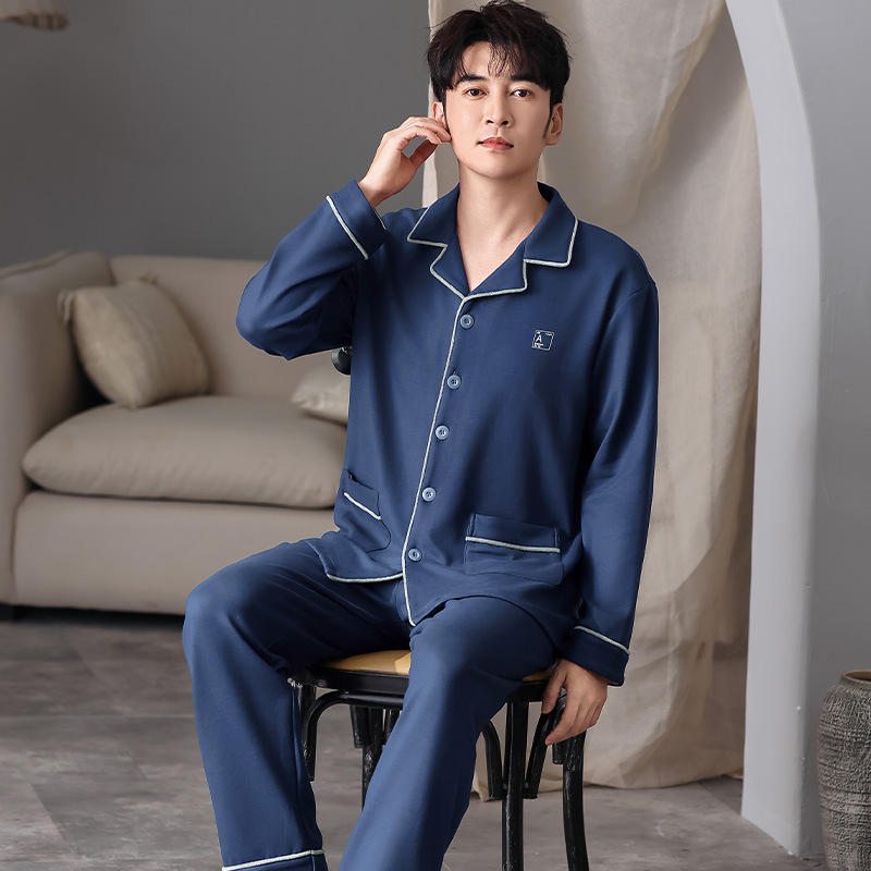 Muške dvostrane Derong velur pižame set s dugim rukavima i kardiganom za zimu