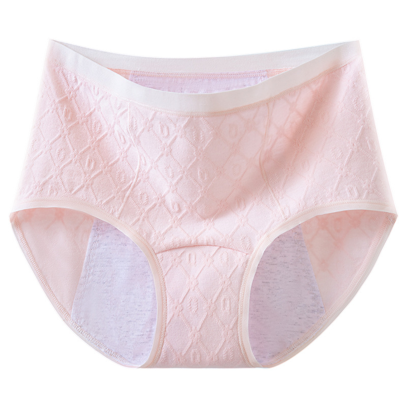 Medvilninės menstruacinės kelnaitės moterims, 60 siūlų, antibakterinės 7A, kvėpuojančios, vidutinio aukščio liemuo, išplėstas tarpvietės dizainas prieš nuotėkį