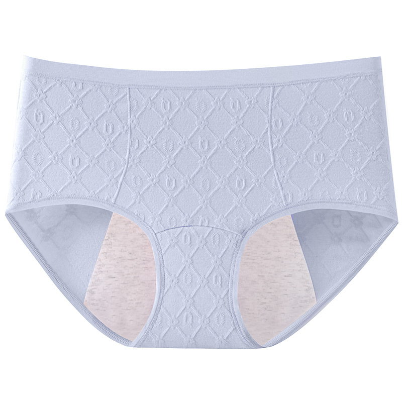 Medvilninės menstruacinės kelnaitės moterims, 60 siūlų, antibakterinės 7A, kvėpuojančios, vidutinio aukščio liemuo, išplėstas tarpvietės dizainas prieš nuotėkį