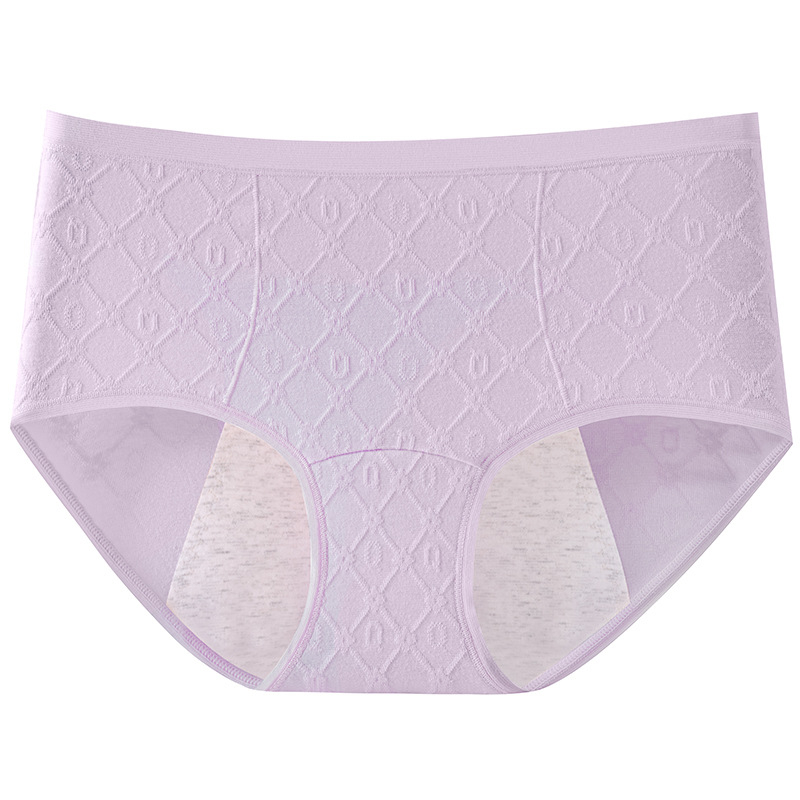 Medvilninės menstruacinės kelnaitės moterims, 60 siūlų, antibakterinės 7A, kvėpuojančios, vidutinio aukščio liemuo, išplėstas tarpvietės dizainas prieš nuotėkį