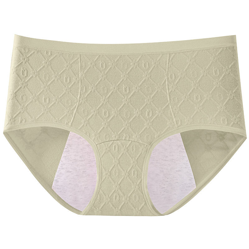 Medvilninės menstruacinės kelnaitės moterims, 60 siūlų, antibakterinės 7A, kvėpuojančios, vidutinio aukščio liemuo, išplėstas tarpvietės dizainas prieš nuotėkį