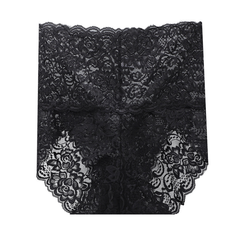 Nėrinių moterų kelnaitės su aukštu liemeniu pilvo kontrolei, medvilninė įdėklas tarpuose, nailono mezgta medžiaga