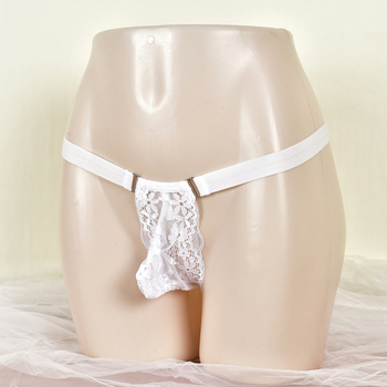 Nėriniai vyriški thong apatiniai, permatomi, poliesteris, pagrindinis audinys 95–100%, pakuotė maiše, rinkos pradžia 2025 metų žiemą