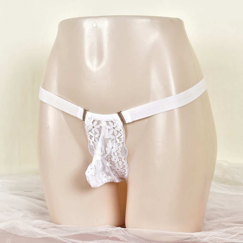 Nėriniai vyriški thong apatiniai, permatomi, poliesteris, pagrindinis audinys 95–100%, pakuotė maiše, rinkos pradžia 2025 metų žiemą