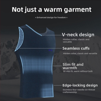 Nesriovuota termo liemenė su fliso įdėklu, medvilnėsaudinys, V kaklas, 2024 m. pavasaris