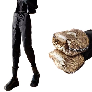 Ženske hlače Black Gold Graphene 90, bijeli patkini down, za vanjsku upotrebu, fleece podstava, debele, tople, otporne na vjetar i vodonepropusne zimi