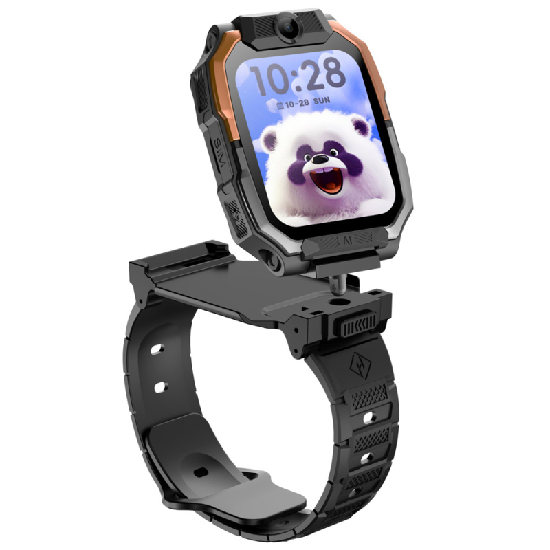 4G vaikų išmanusis laikrodis su dviem kameromis, kaklo nešiojimo dizainas, Android suderinamas, vandeniui atsparus plaukiojimui