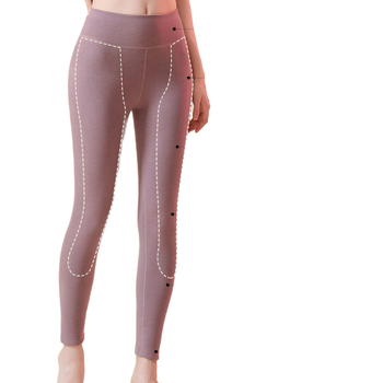 Moterų aukšto juosmens šiluminės kelnaitės su savireguliuojančiais pleistrais keliams ir pilvo apsaugai, be siūlių, iš akrilinių pluoštų