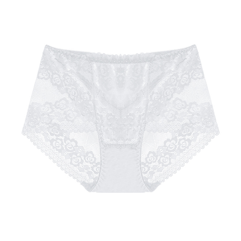 Plus dydžio aukštos liemens nėrinių kelnaitės su atvira gėlių raiška, kvėpuojančios, nailonas 90% su medvilnine įdaila 90%