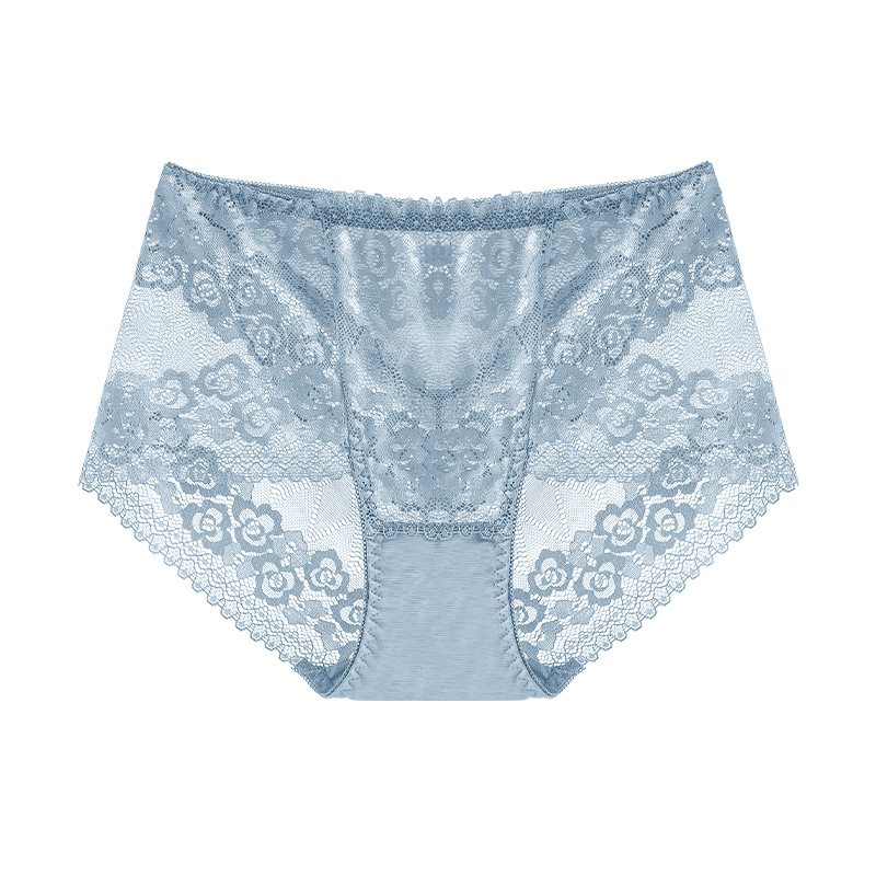 Plus dydžio aukštos liemens nėrinių kelnaitės su atvira gėlių raiška, kvėpuojančios, nailonas 90% su medvilnine įdaila 90%