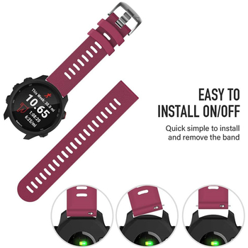 Silikonski remen za Garmin Forerunner 245M i Garmin 645, 20 mm, s 20 vodoravnih pruga