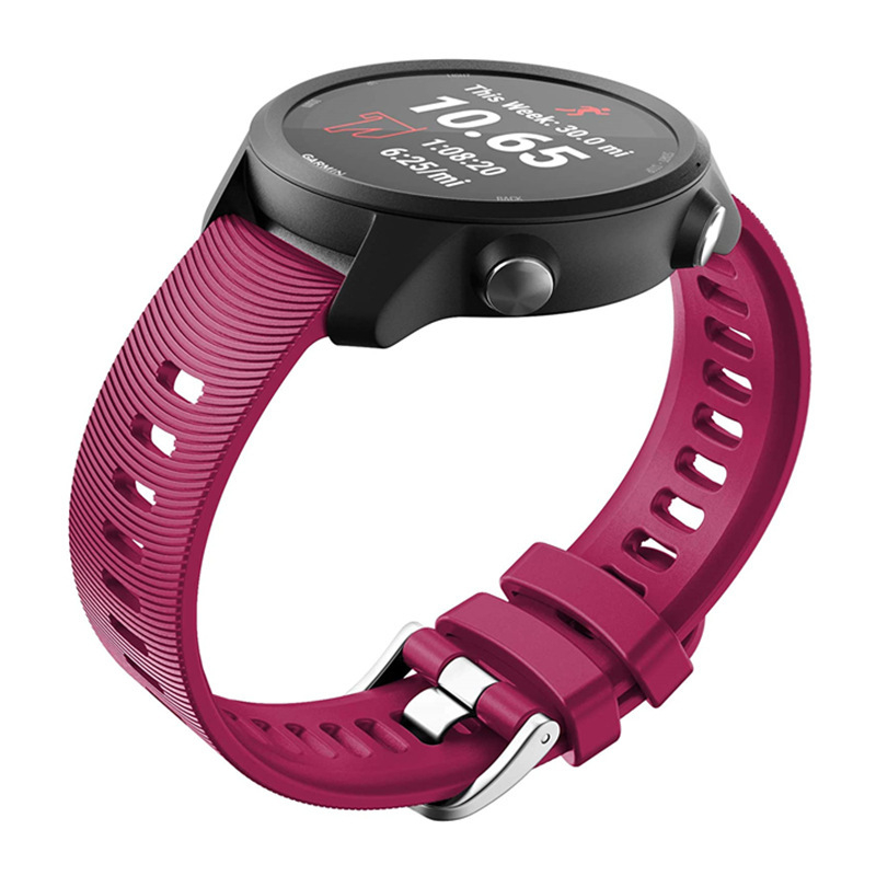 Silikonski remen za Garmin Forerunner 245M i Garmin 645, 20 mm, s 20 vodoravnih pruga