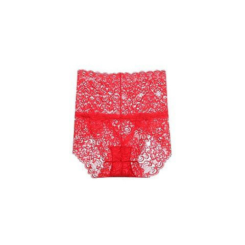 Moteriški aukšto liemens nėrinių kelnaitės — be siūlių, pakeliančios klubus ir pilvą, medvilnės įdėklas tarp kojų