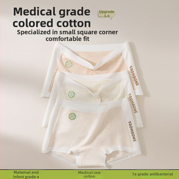 Moteriški medvilniniai bokseriai su antibakteriniu kirkšnies įdėklu, kvėpuojantys, pilvo parama, vidutinio aukščio juosmuo