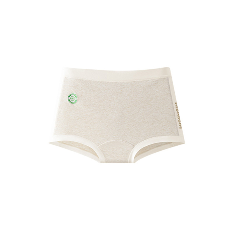 Moteriški medvilniniai bokseriai su antibakteriniu kirkšnies įdėklu, kvėpuojantys, pilvo parama, vidutinio aukščio juosmuo