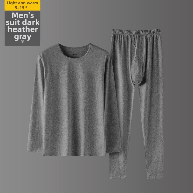 Muški set termo donjeg i gornjeg dijela od čistog pamuka za jesen zimu, 95% pamuk LYCRA, tanak osnovni sloj