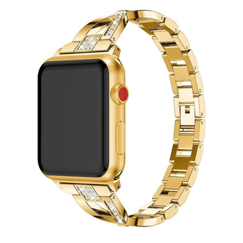 Metalni kaiš za Apple Watch s X-oblikom lanca, dijamantno ugraviran, kopča s klikom, moderan stil