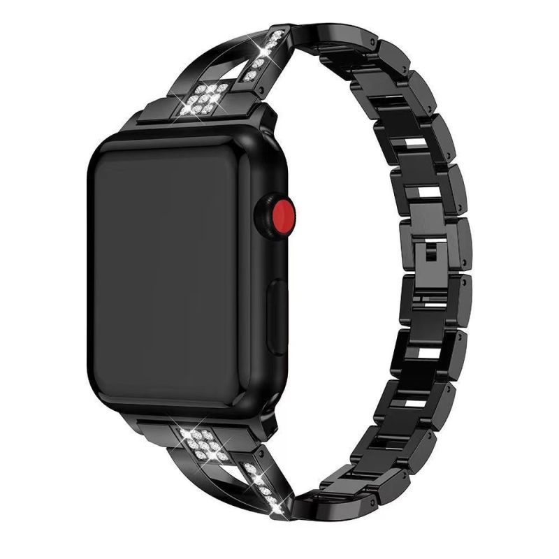 Metalni kaiš za Apple Watch s X-oblikom lanca, dijamantno ugraviran, kopča s klikom, moderan stil
