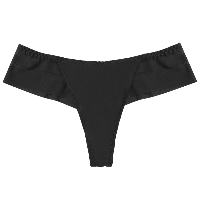 Nailonos T-string moterims su žemu liemeniu, nematomas po drabužiais, greitai džiūsta, mezgimo technika, 80–90% medvilnė