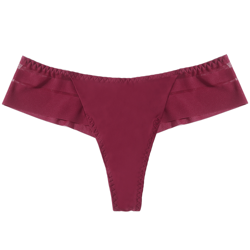 Nailonos T-string moterims su žemu liemeniu, nematomas po drabužiais, greitai džiūsta, mezgimo technika, 80–90% medvilnė