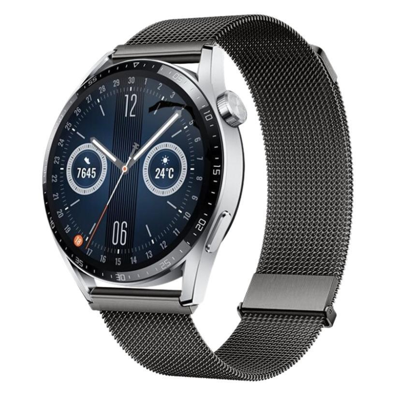 Qinlihai Milanese remen od nehrđajućeg čelika s dvostrukim magnetskim kopčom, 18/20/22 mm sučelje, kompatibilan sa Samsung, Huawei, Apple, Garmin, Fitbit, Casio