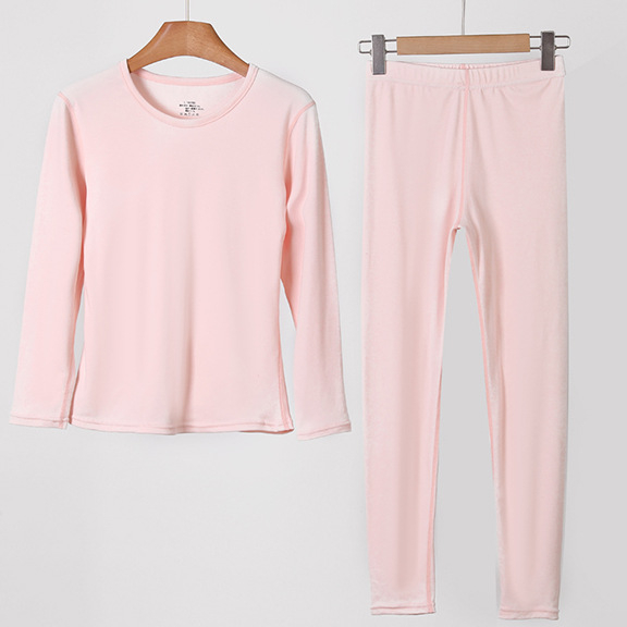 Unisex set osnovnog sloja od Tencel toplog pamuka i lyocella — lagani jesensko-zimski komplet, gornji dio s okruglim izrezom i hlače, dugi rukav, s baršunastom unutarnjom podstavom