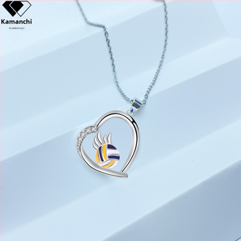 Širdies formos vario karolėlis su kryžmine grandine, elektroplatinavimas, Lycra Manqi prekės ženklas