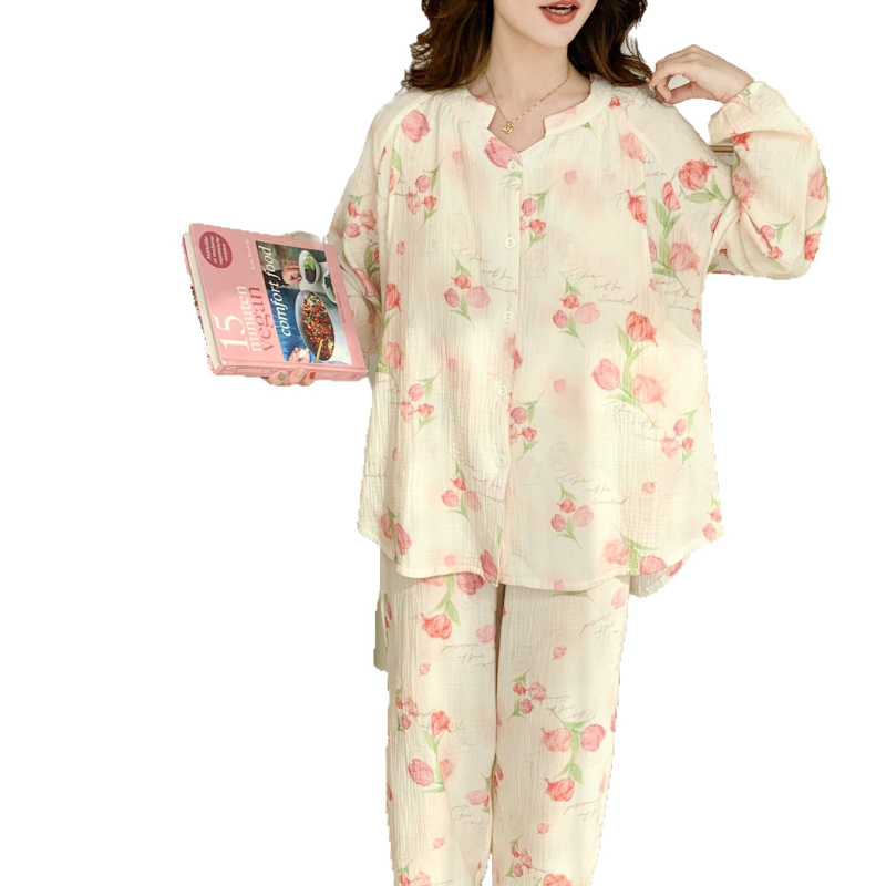 Σετ μητρότητας για θηλάσμό – 100% βαμβάκι, μακριά μανίκια, παντελόνες, καθημερινό στυλ, κατάλληλο για άνοιξη, καλοκαίρι και φθινόπωρο