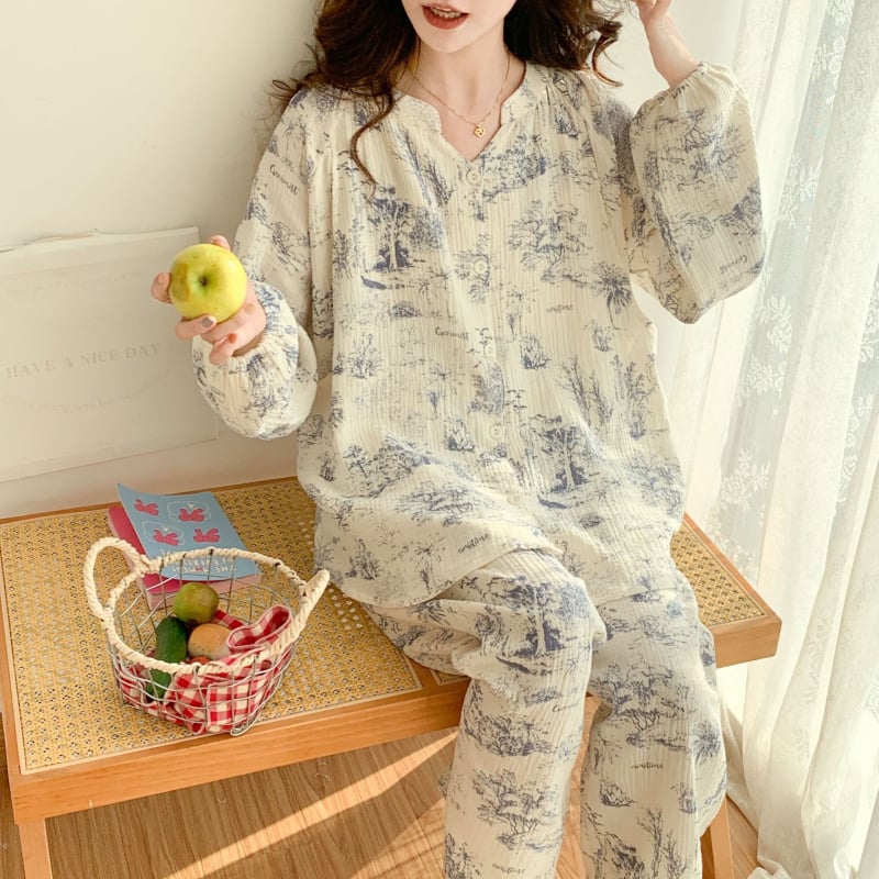 Σετ μητρότητας για θηλάσμό – 100% βαμβάκι, μακριά μανίκια, παντελόνες, καθημερινό στυλ, κατάλληλο για άνοιξη, καλοκαίρι και φθινόπωρο