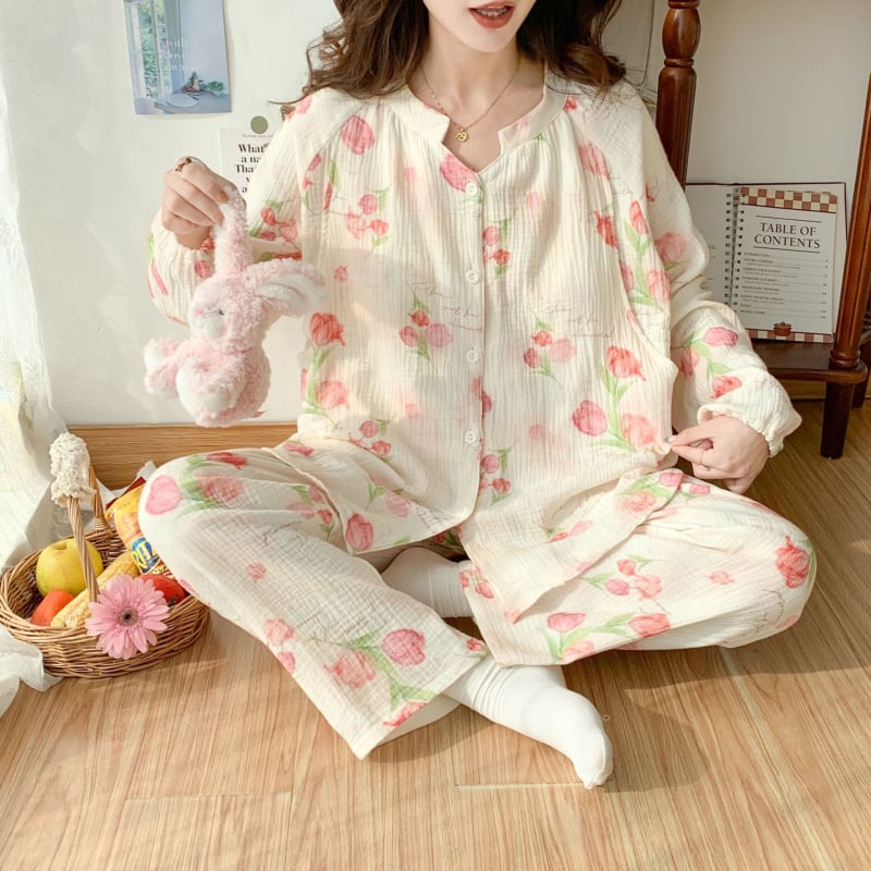 Σετ μητρότητας για θηλάσμό – 100% βαμβάκι, μακριά μανίκια, παντελόνες, καθημερινό στυλ, κατάλληλο για άνοιξη, καλοκαίρι και φθινόπωρο