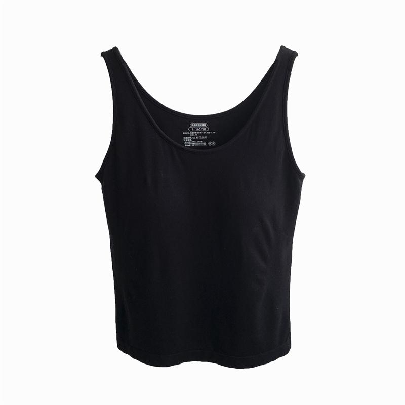 Rugalmas ujjatlan felső melltartó párnázással - kötött pamut, egyszínű, őszi 2024, felnőtt nőknek