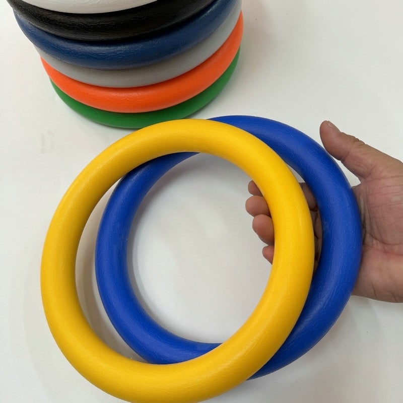 Gyermekeknek szóló függő gimnasztikai gyűrű, PE anyagból, sport modell, alkalmas gimnasztikára és edzésre