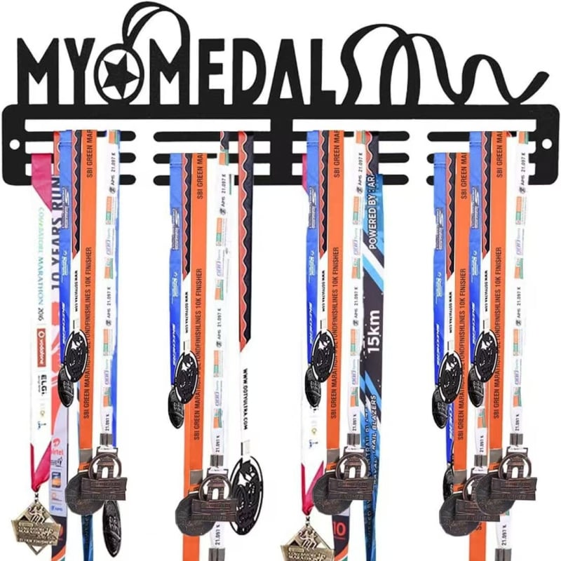Geležinis medalių ekspozicijos laikiklis, sieninis 3 pakopų stovas, apkrova 5 kg