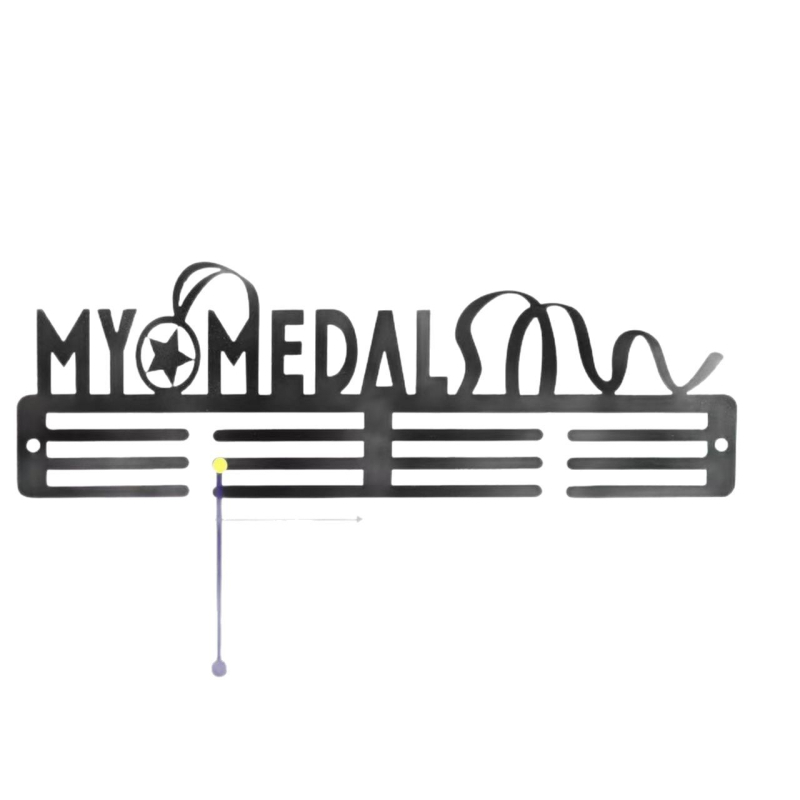 Geležinis medalių ekspozicijos laikiklis, sieninis 3 pakopų stovas, apkrova 5 kg